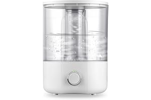 Air Humidifier for Whole House Room, 4L Ultrasonic Cool Mist Humidifier for Large Room, Adjustable 360° Knob, Auto Shut-Off, 