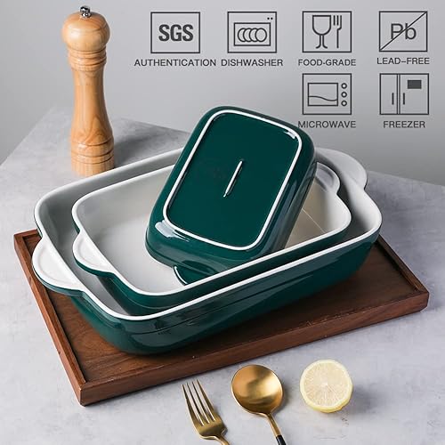 Sweejar Casserole Dishes for Oven, Ceramic Bakeware Set of