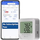 Remote WiFi Temperature & Humidity Sensor, No Subscription 24/7 Remote Temp Monitor with Email, Text Alerts, Sound & Light Al