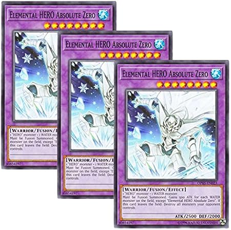 Amazon 3枚セット 遊戯王 英語版 Op05 En023 Elemental Hero Absolute Zero E Hero アブソルートzero ノーマル トレカ 通販