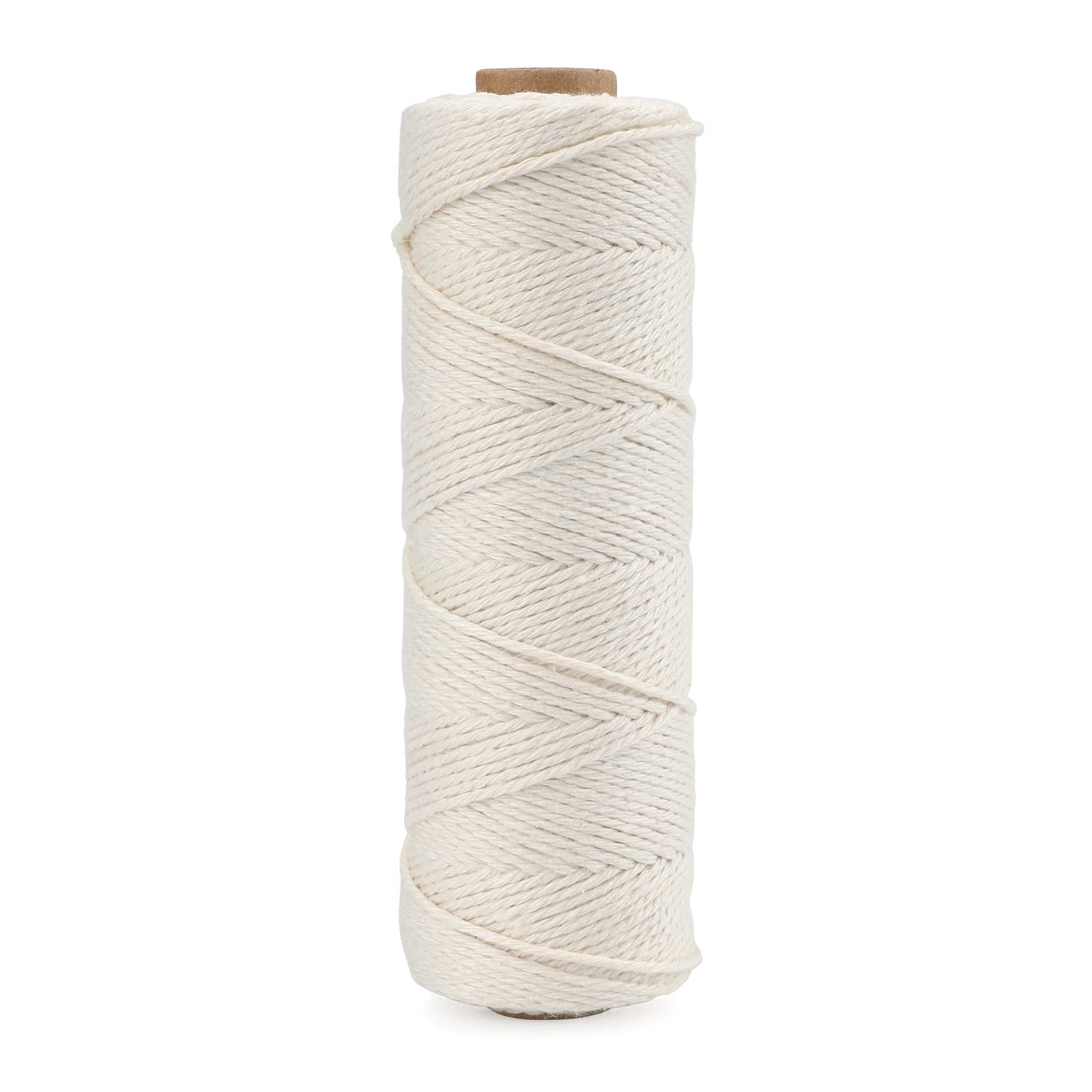 G2PLUS 100M Beige Cotton Twine, 1.5MM Wrapping Bakers String, 3Ply Butchers Cord for DIY Gift Decorations and Handicrafts