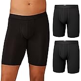 MeUndies – Men’s Long Boxer Briefs with Fly – 9” Inseam with Breathable and Comfortable Tencel UltraModal Fabric – 3 Pack