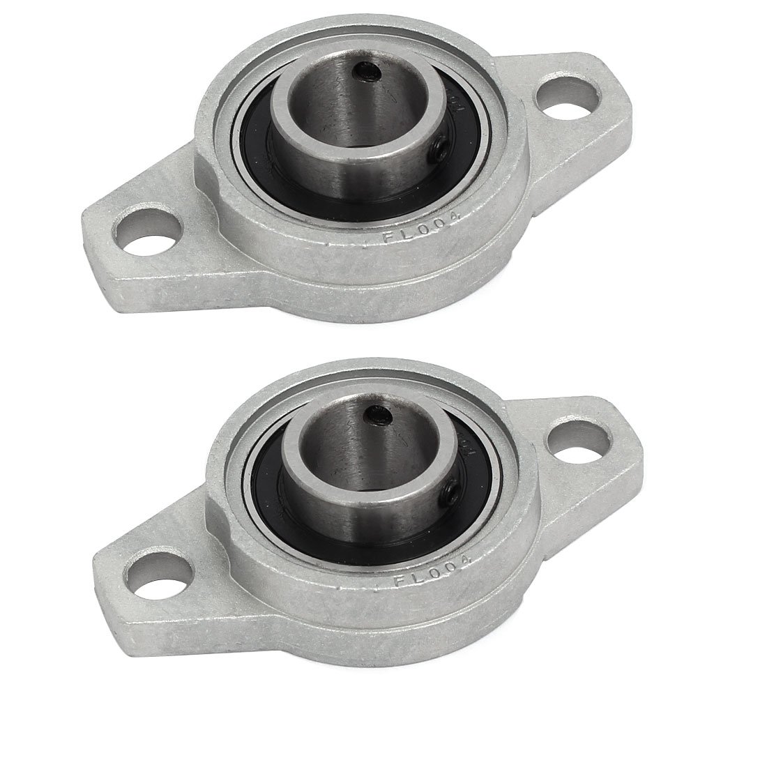 sourcingmap FL004 20mm Bore Zinc Alloy 2-Bolt Self-aligning Flange Mounted Ball Bearing 2pcs
