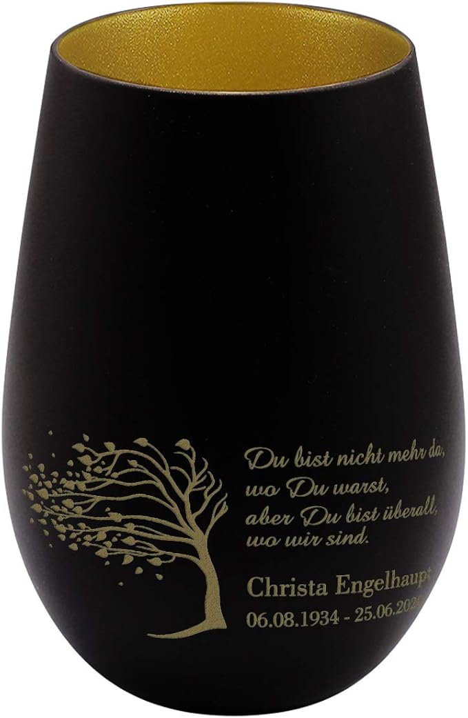 private grief Graviertes Gedenklicht für Trauernde mit Namen des