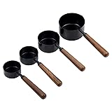 Mewutal Set of 4 Measuring Cups and Spoons Black