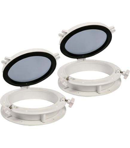 Amarine Boat Portlight Porthole - 15-3/4 X 7-7/8 Inch Rectangle Opening Window White/Black