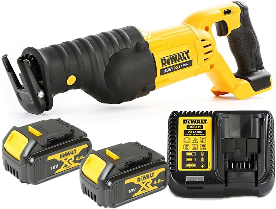 DeWalt DCS380N 18V XR liion Reciprocating Saw + 2 x 4.0Ah Batteries