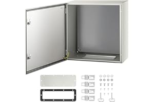 VEVOR NEMA Steel Enclosure, 24 x 24 x 12'' NEMA 4X Steel Electrical Box, IP66 Waterproof & Dustproof, Outdoor/Indoor Electrical Junction Box, with Mounting Plate