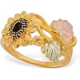 10k Yellow Gold Sunflower Ring, 12k Green and Rose Black Hills Gold