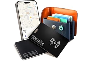 Ultra Slim Wallet Tracker Card 0.07in (1 Pack) - Wireless Charging Tracker Tag IP68 Waterproof, Works with Apple Find My, Rec