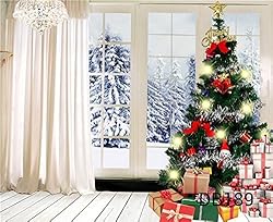 LB Christmas Tree Backdrops for Photography 9x6ft