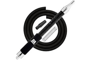 IMPACHETA Premium Rainbow Silicone Hookah Hose - 62" Long Hose with Cooling Aluminum Handle & Spring Flex Prevention (Black)