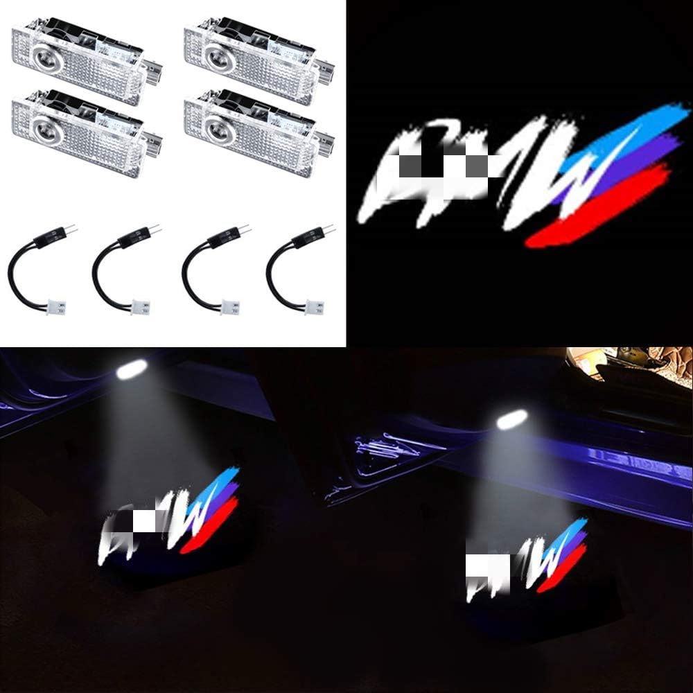 Car Door Lights，Youjoy 4 Pack Projector Welcome Logo Light for BMW fit(E90 E60 X5 E70 E87 F20 E92 E91 E61 F11 F18 E63 E64 F12 E65 X3 X6 GT 3 5 6 7 X GT) (style5 for bwm)