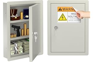 POCHAR In Wall Safe Lock Box wtih Disguise Sticker - Wall Gun Safe Between the Studs for Home, Office - Hidden Safes Storage for Money Jewelry with Removable Shelf - 21-Inch Height