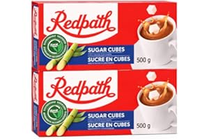 Redpath White Sugar Cubes 500g (2 Pack) – Pure Cane Sugar Cubes for Coffee, Tea & Espresso – Easy Portion Control, Mess-Free 