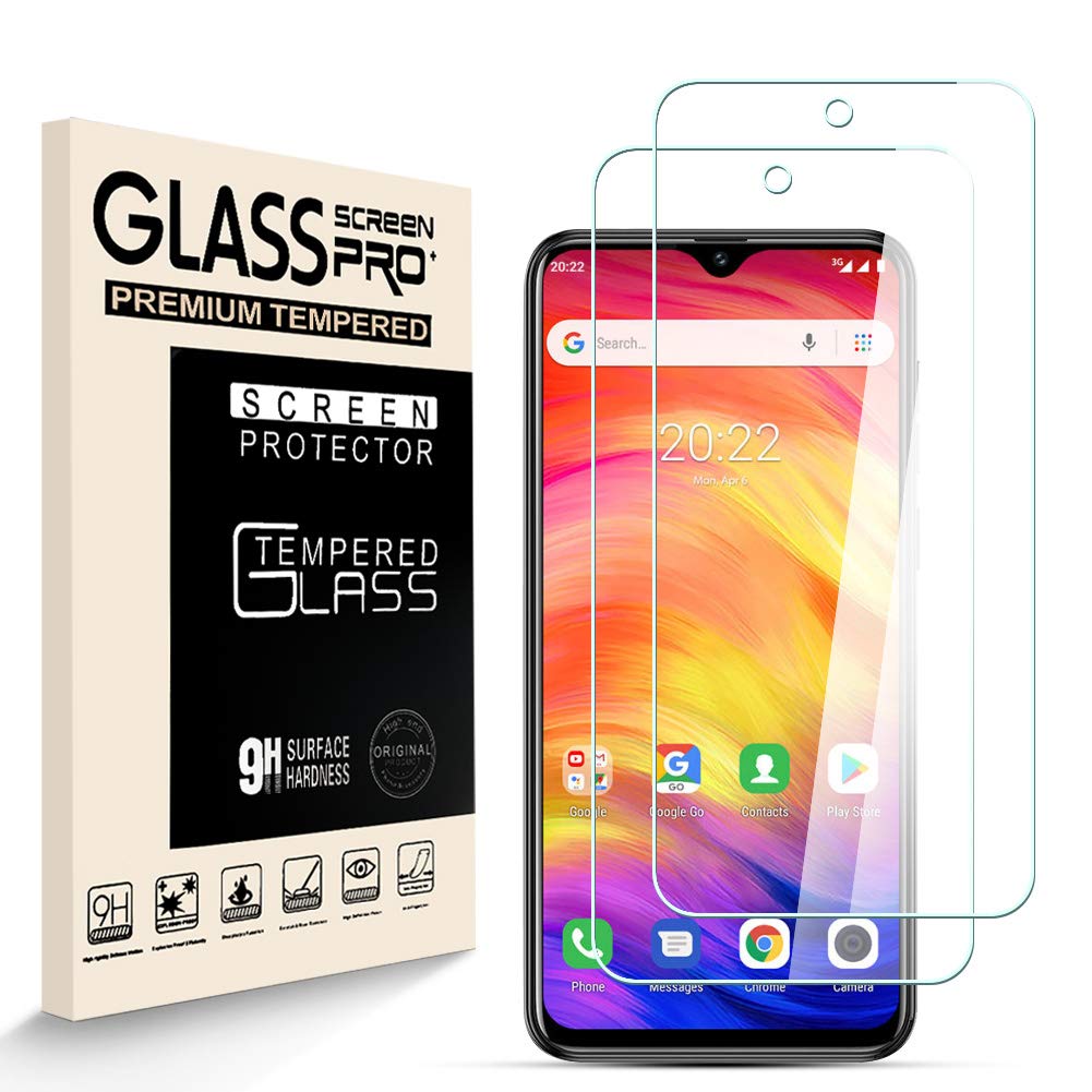 HJX Screen Protector for Ulefone Note 7 [2 Pack], 9H Hardness Tempered Glass, 2.5D High Definition Film, Bubble Free, Screen Protector Compatible with Ulefone Note 7