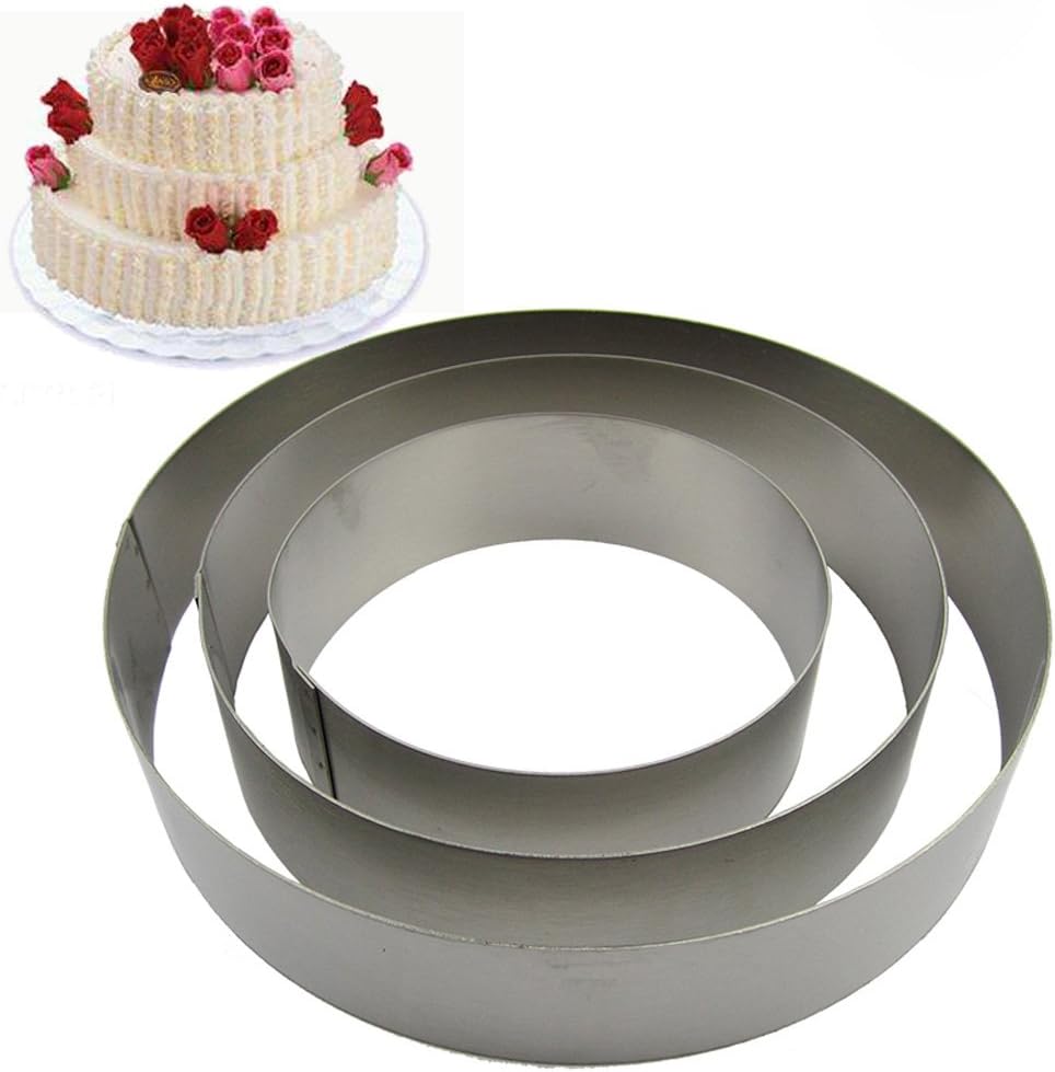 TAMUME Stainless Steel Round Cake Tin Set of 3 for Layer Cake Mould