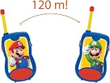 LEXIBOOK Super Mario Walkie-Talkies 120m Range Belt Clip Blue Red TW12NI view 3