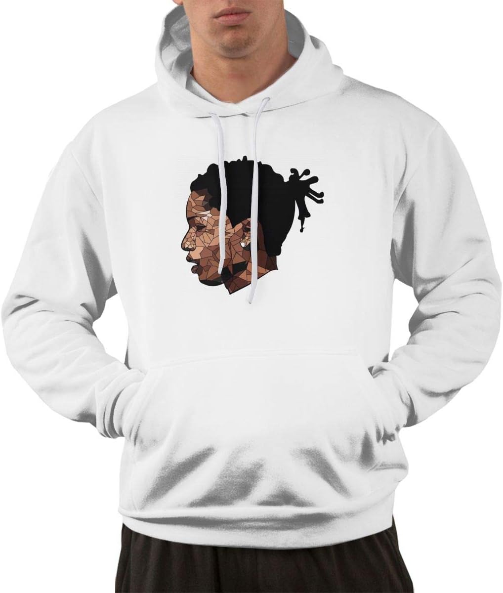 DONGLLY Men's Vintage Funky Hoodie Sweatshirt Jonnert ASAP Rocky White
