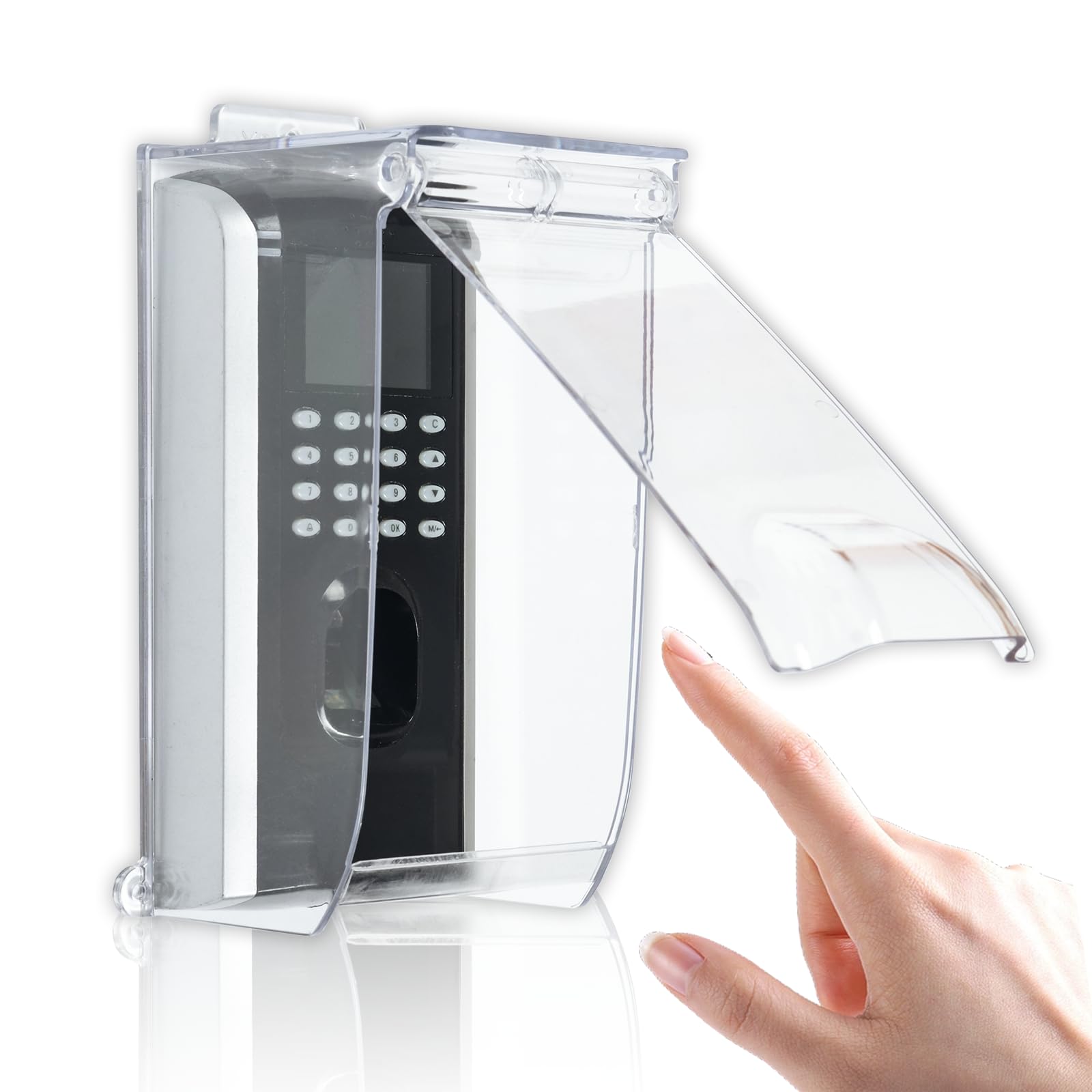 Clear Flip Cap Doorbell Rain Cover Weather Protection, Fingerprint Access Control Cover, Compatible with Ring Video Doorbell/Code Lock/Keypad