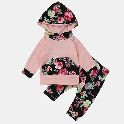 Amazon 2点セット 上着 パンツ かわいい ベビー服 女の子 花柄