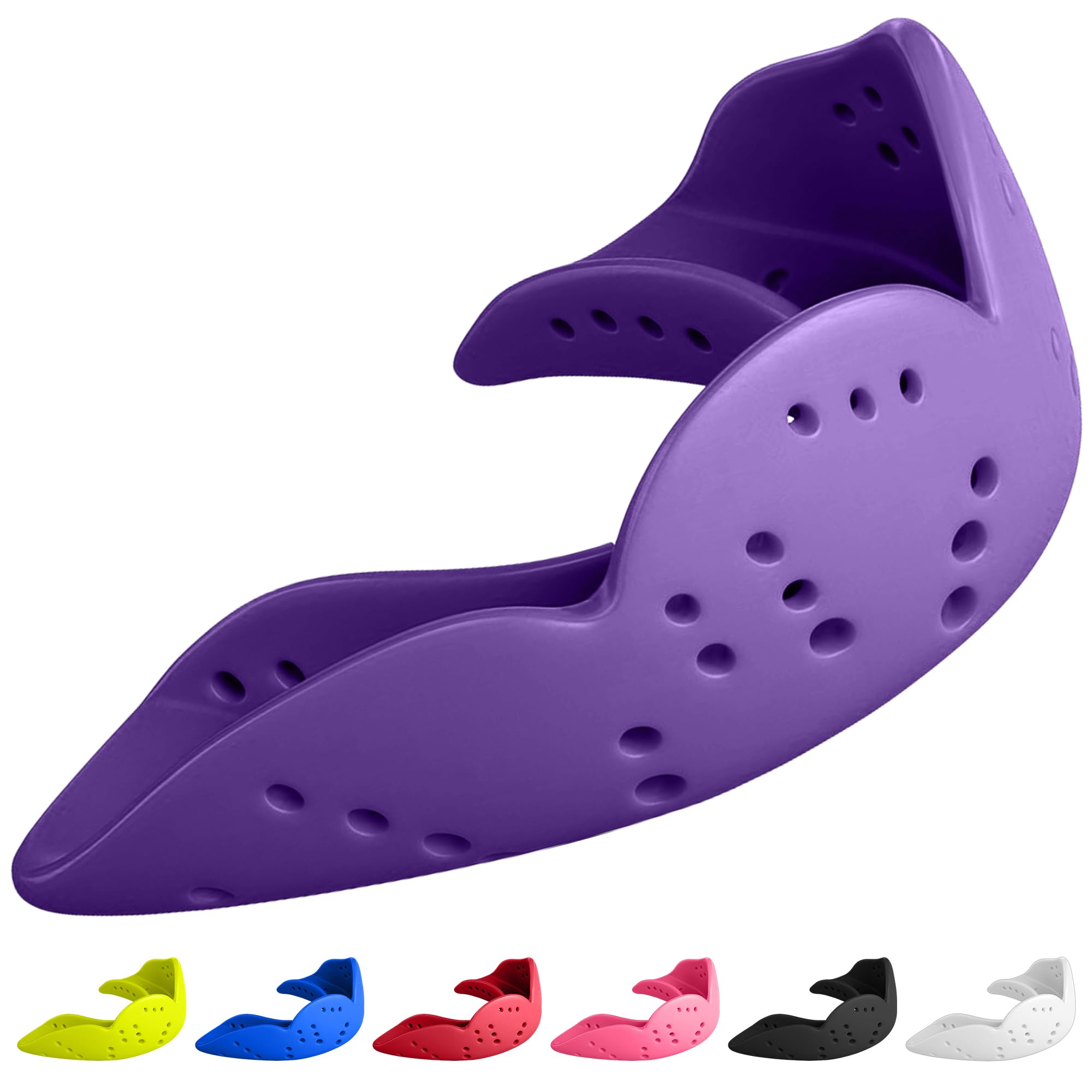 SISU Mouth Guard Aero - Purple Punch - Ultra Slim Gumshield for Adults & Kids - Custom Fit Rugby Gum Shield- A Remouldable Sports Mouthguard for Boxing, MMA, Hockey - Small (Under 5' Tall)