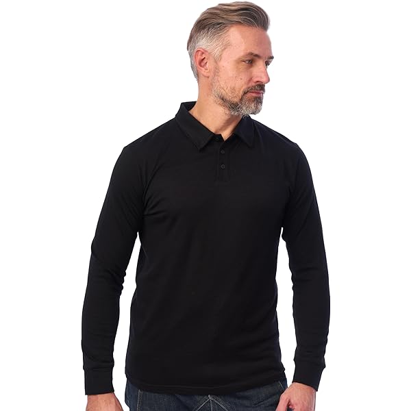 Devon & Jones Performance Men's Plaited Long Sleeve Polo, Black