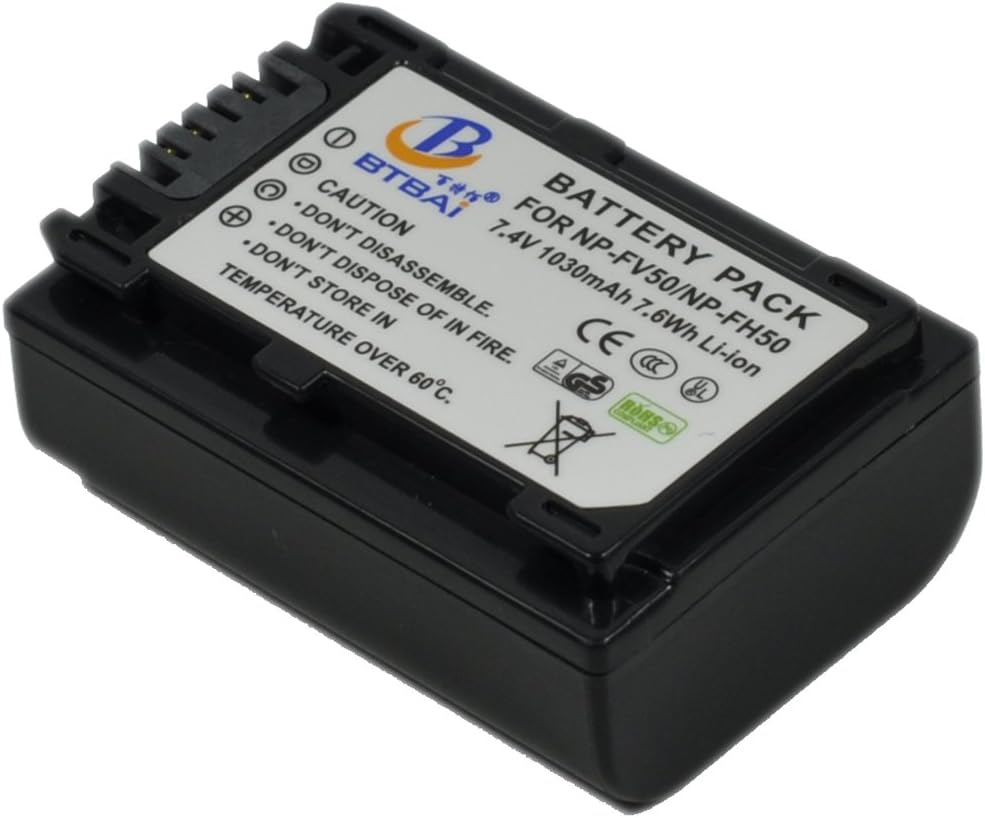 BTBAI NP-FH50 Battery for NPFH50 NP-FH100 NP-FH30 NP-FH40 NP-FH60 NP-FH70 DCR-30 XR100 DVD103 DVD105 DVD105E DVD106 DVD106E DVD108 DVD109 DVD109E DVD115E DVD150 DVD150E DVD203 DVD203E DVD205 k1a - Image 4