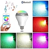 Bluetooth Speaker Portable Light Bulb E27 Base Smart Audio Music Speaker RGB Lamp For iPhone Color Changing Dimmable Indoor Outdoor for Party Bar Club Celebration Bedroom Dinning Room