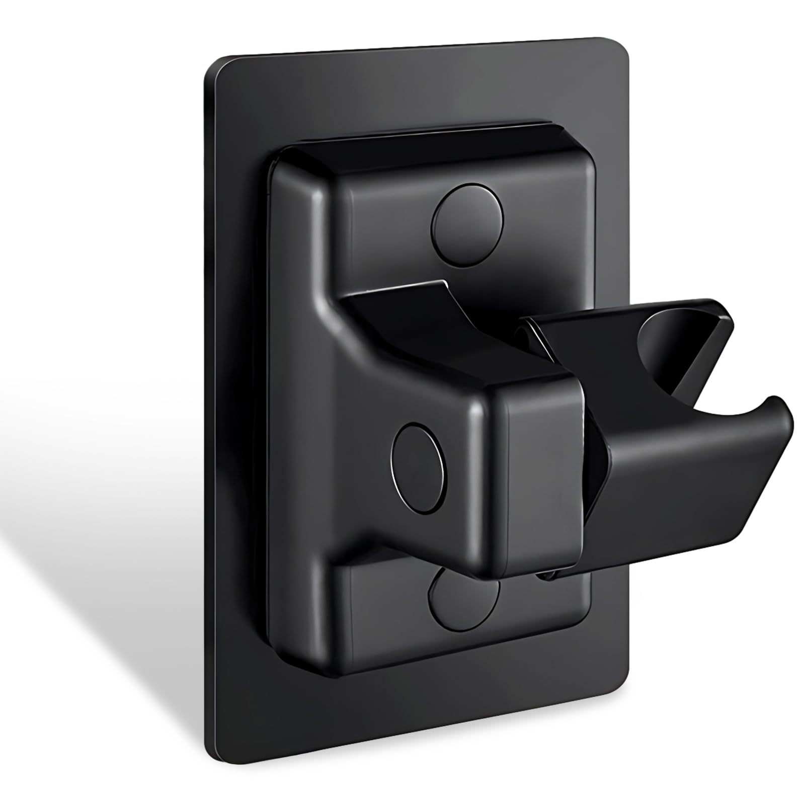 Xinjieda Shower Head Holder, Head Holder Replacement Adjustable Angle Shower Holder, Strong Paste Hand Shower Bracket No Drilling, Mount Bracket Bathroom Shower Holder No Drilling (Black)