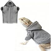 HOKABLE Lizard Clothes for Bearded Dragons Reptile Apparel Handmade Cotton Material Hoodies Gift for Lizards, Bearded Dragons, Crested Geckos, and Chameleons（Grey）