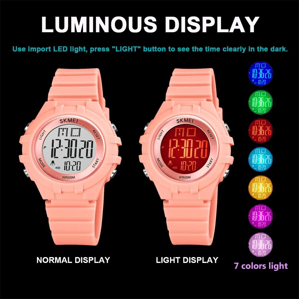 CakCity Kids Digital Sport Waterproof Watch for Girls Boys Kid Sports Outdoor LED Electrical Watches with Luminous Alarm Stopwatch Child Wristwatch Ages 3-21: Watches
