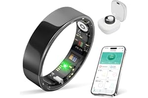 BIEMHA Smart Ring for Women & Men, Health Tracker with Sleep，Exercise Monitoring, iOS&Android Compatible, IP68 Waterproof, No Subscription, 5-Day Battery (Black, 8)