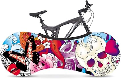 Wlehome Fahrrad Rad Haus Staubschutz Mountainbike Nahen Staubschutz Schadel Serie Elastische Indoor Fahrrad Abdeckung Mountainbike Abdeckung Aufbewahrungstasche G Amazon De Sport Freizeit