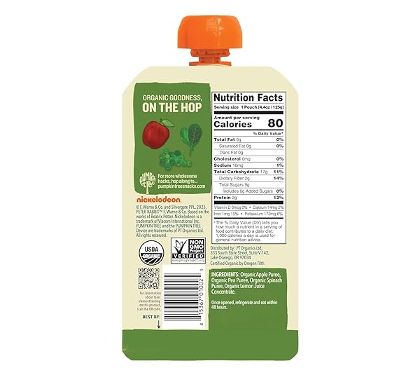 PETER RABBIT ORGANICS FRUIT & VEGETABLE VARIETY PACK – SQUEEZABLE SNACK POUCHES, 4 OZ. (PACK OF 36)
