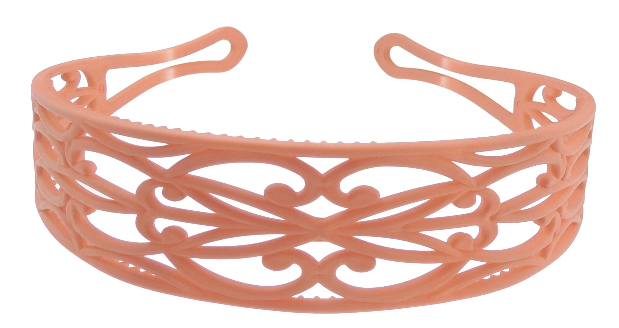 GIRLS SMALL HEAD LADIES School Uniform Work Gym Yoga Birthday Party Hair Accessories Plain Plastic Wide Scroll Floral Swirls Stencil Short Long Hair Headband Alice Band Hairband (Matte Burnt Orange)