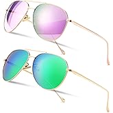 SUNGAIT Women's Lightweight Oversized Aviator Sunglasses - Classic Style Polarized Lens