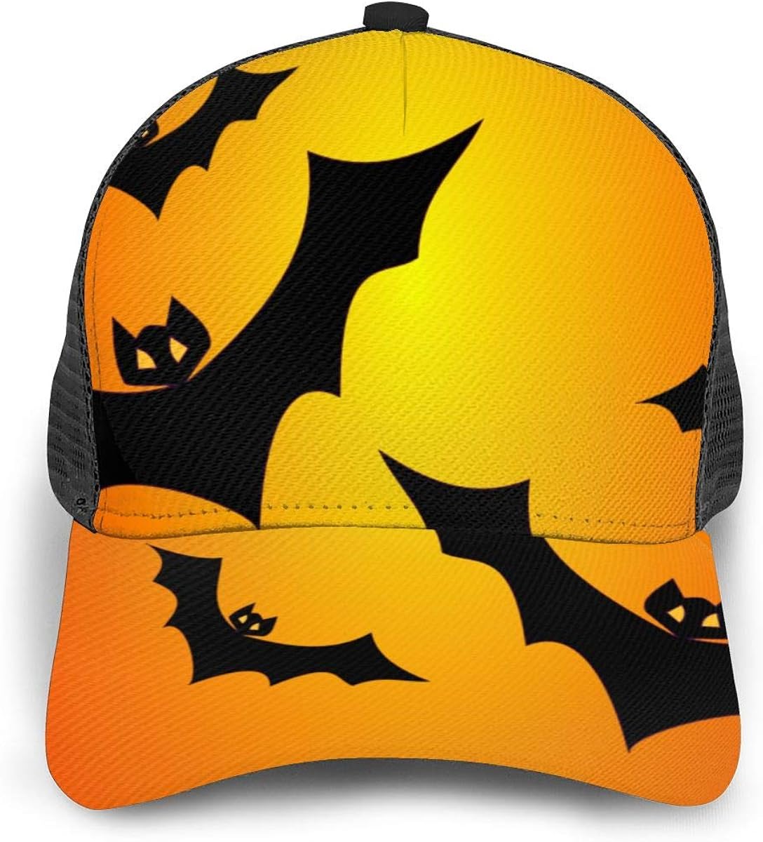 WUTAI Bats Trucker Hat Back Mesh, Adjustable Outdoor Indoor Sports Leisure Baseball