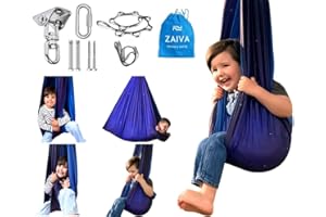 Sensory Swing for Kids Indoor Outdoor - (Hardware Included) 360° Rotating Dual Layer Therapy Hug Swing Calming Yoga Swing for