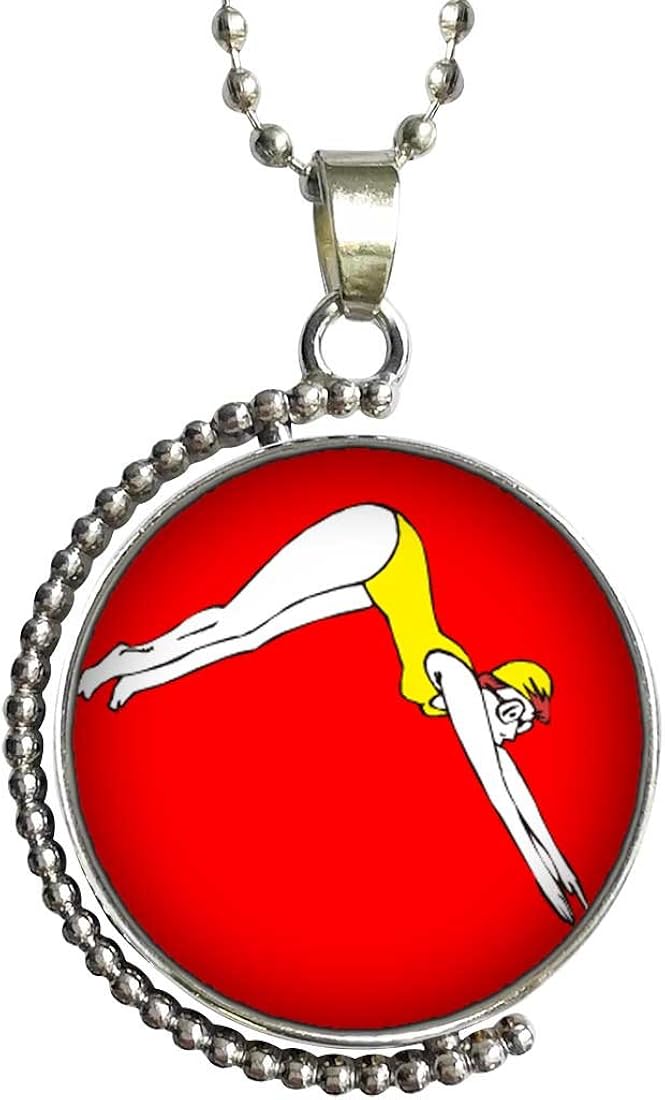 GiftJewelryShop Olympics Women's 100m Breaststroke Swimming Glass Cabochon Pendant