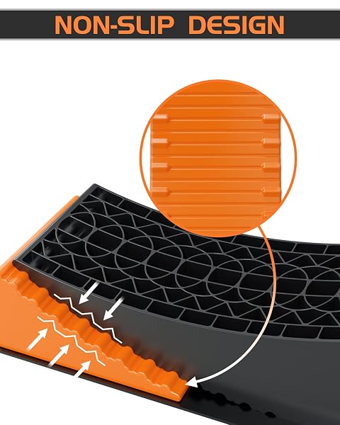 RV LEVELING BLOCKS RAMP KIT, 2 PACKS CAMPER LEVELER SYSTEM FOR TRAVEL WITH TWO CHOCKS, 2 ANTI-SLIP MATS, 1T BUBBLE LEVEL AND CARRY BAG, UP TO 35000 LBS, EASIER & FASTER TO LEVEL CAMPER-ORANGE