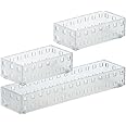 Like-it | Bricks Set 90078 | Stackable Bins | Storage Bins for Kitchen Gadgets Utensils, Office, Makeup, Bedroom | 2 Pieces of Small Bins and 1 Piece of Large Size bin | Tr. White |