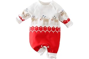 RELABTABY My First Christmas Baby Boy Girl Outfit Newborn Romper Infant Long Sleeve Xmas Santa Onesie Elf Reindeer Clothes