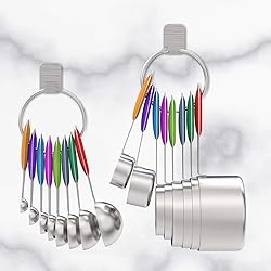 Measuring Cups & Spoons Set of 16, Wildone Premium