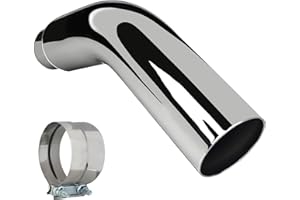 WENSHUAINIU Universal 4" to 6" Exhaust Elbow Pipe with Steel Clamp - Silver Chrome or Black Painted for Car, Truck & Diesel