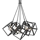 Golden Lighting Cassio 28" Wide Matte Black Metal 5-Light Pendant