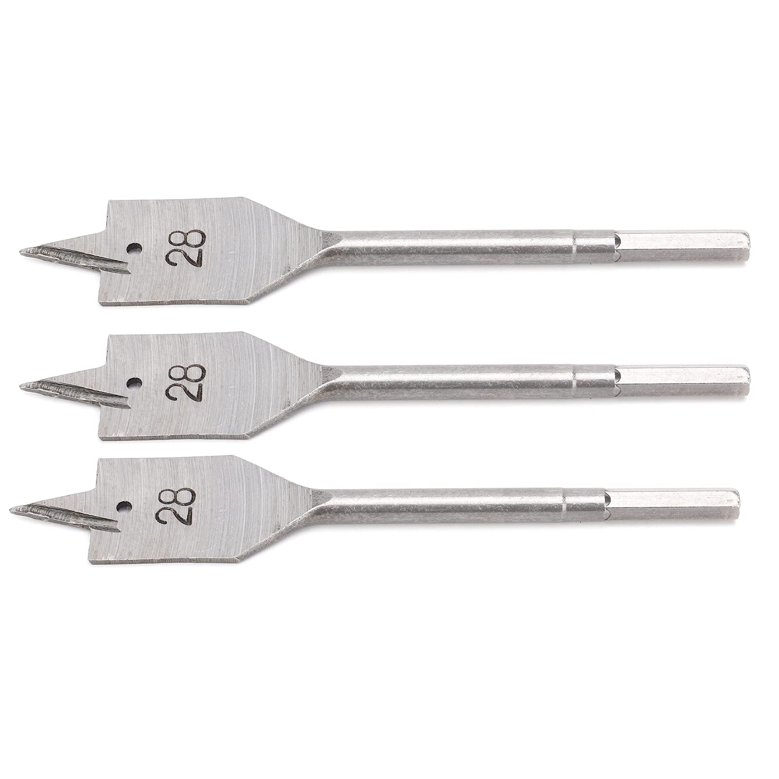3Pcs High Carbon Steel Flat Wood Drill Bit Set 28mm Woodworking Hole Drilling Tools