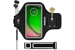 RUNBACH Sweatproof Running Armband for Motorola One Fusion/Edge Series/E7 Power/E7 Plus/G Stylus/G Power/G Play/G9 Play/G9 Plus/G9 Stylus/G30/G10(Black)