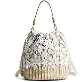 Straw Crossbody Bag, Women Beach Shoulder Summer Top Handle Crossbody Round Purse Ladies Woven Fashion Crochet