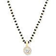 MINUTIAE Stylish Pendant Necklace Black Beads Mangalsutra For Women With Extendable Chain